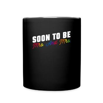 Gay Pride Hochzeit Lesben-Gay-Ehe - Tasse einfarbig - Schwarz - Vorne