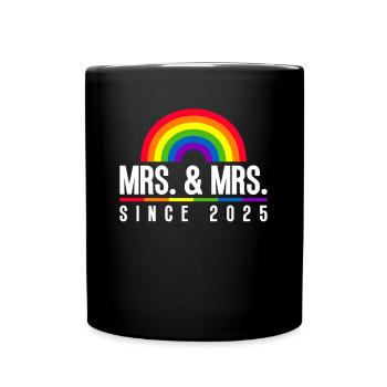 Gay Pride Hochzeit Lesbisch 2025 Homo-Ehe - Tasse einfarbig - Schwarz - Vorne