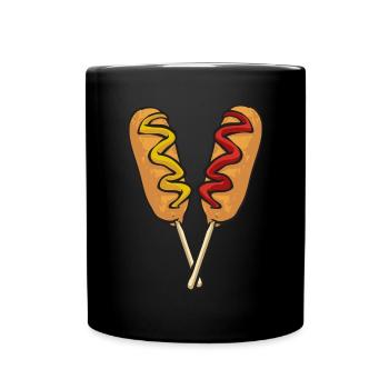Corn Dog Corndog - Full Colour Mug - black - Front