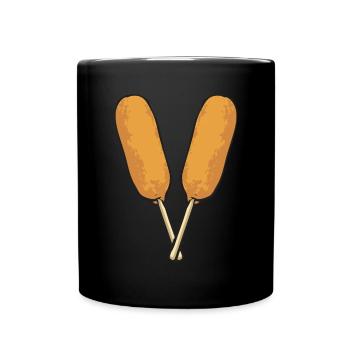 Corn Dog Corndog - Full Colour Mug - black - Front
