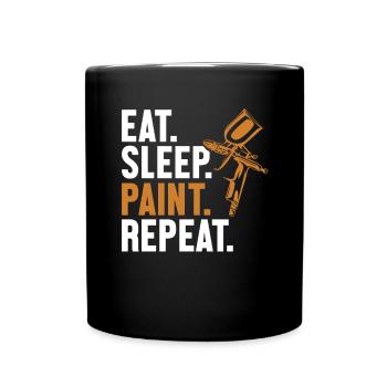 Eat Sleep Paint Repeat Vehicle Car Spray Car - Full Colour Mug - black - Front