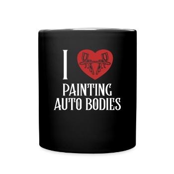 I love Painting Auto Bodies Car Spray Automotive - Full Colour Mug - black - Front