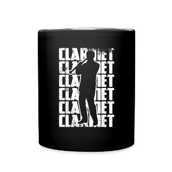 Lustiger Klarinettist - Tasse einfarbig - Schwarz - Vorne