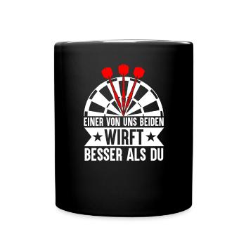 Funny Darts and Darts Gifts for Darts Players - Full Colour Mug - black - Front