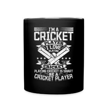 Cricket Game - Playing Cricket is smart Be a Crick - Full Colour Mug - black - Front