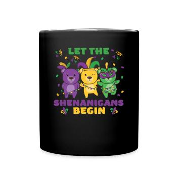 Mardi Gras Bär Faschings Kostüm - Tasse einfarbig - Schwarz - Vorne