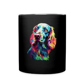 Watercolor Colorful English Setter - Full Colour Mug - black - Front