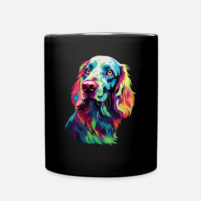 Wasserfarben Farbenfroher English Setter - Tasse einfarbig - Schwarz