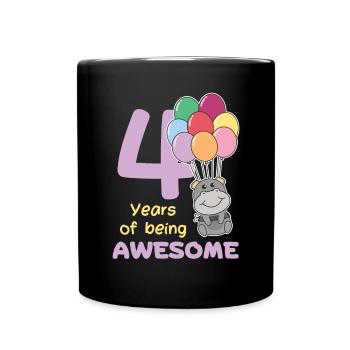 Hippopotame pour les enfants de 4 ans - Mug uni - noir - Devant