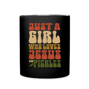 Pickles & Jesus Pickle Vegetable Growing - Full Colour Mug - black - Front