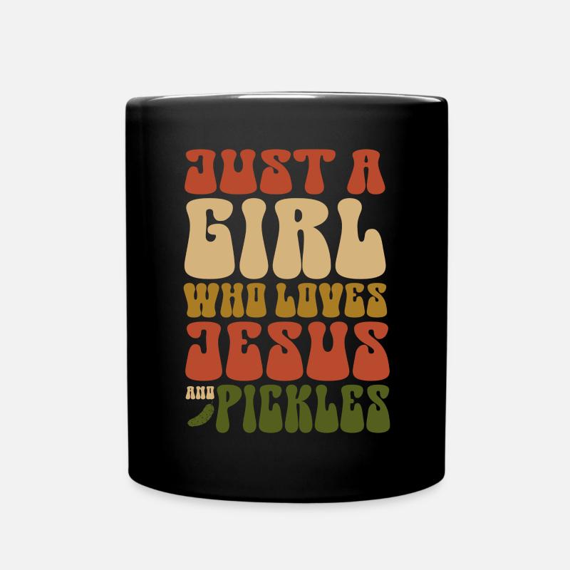 Pickles & Jesus Pickle Vegetable Growing - Full Colour Mug - black