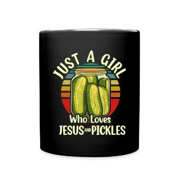 Pickles & Jesus Pickle Vegetable Growing - Full Colour Mug - black - Front