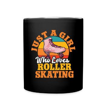 Patins à roulettes drôle des années 80 Roller Disco patinage - Mug uni - noir - Devant