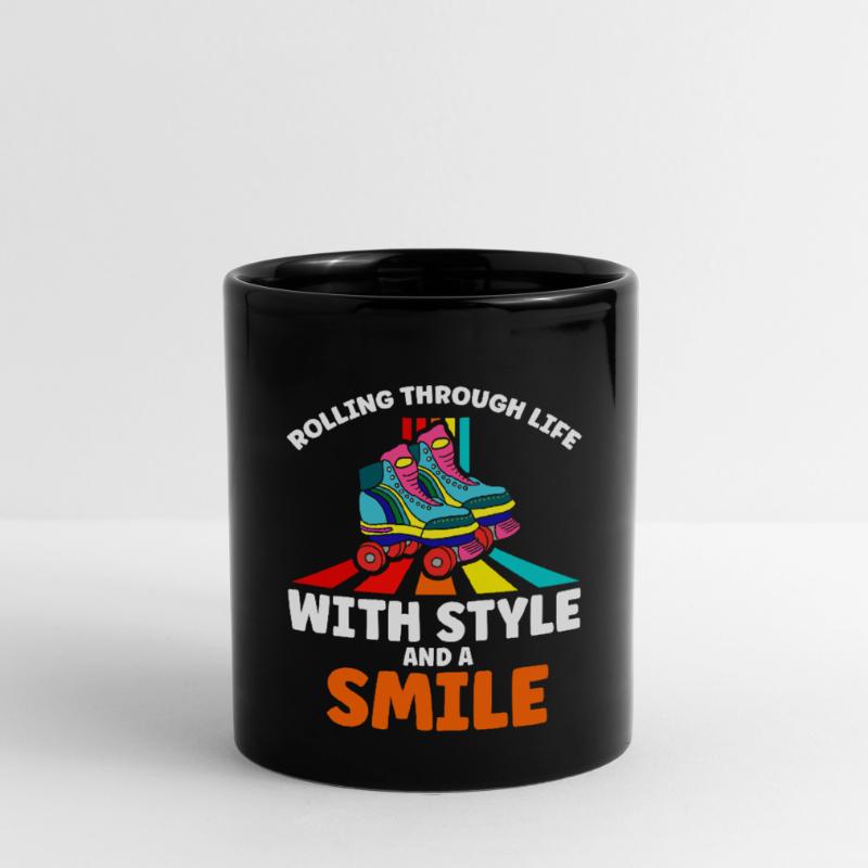 Rollerskates Funny 80er Roller Disco Skating Tasse einfarbig