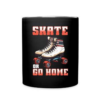 Patins à roulettes drôle des années 80 Roller Disco patinage - Mug uni - noir - Devant