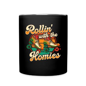 Patins à roulettes drôle des années 80 Roller Disco patinage - Mug uni - noir - Devant