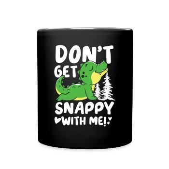 Snappy With Me Krokodil für Krokodil Fan - Tasse einfarbig - Schwarz - Vorne