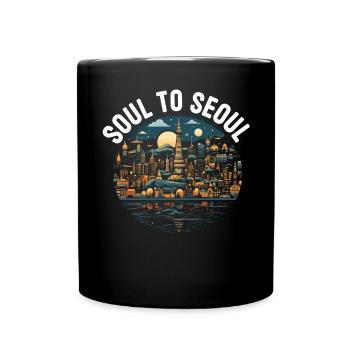 Seoul South Korea Country Travel Vacation Korean - Full Colour Mug - black - Front