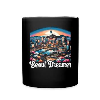 Seoul South Korea Country Travel Vacation Korean - Full Colour Mug - black - Front
