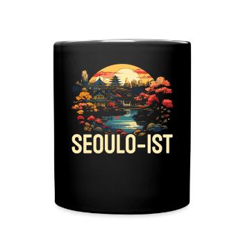 Seoul South Korea Country Travel Vacation Korean - Full Colour Mug - black - Front