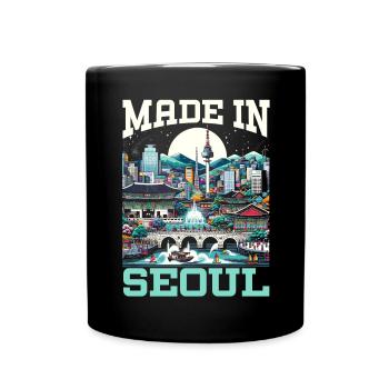 Seoul South Korea Country Travel Vacation Korean - Full Colour Mug - black - Front
