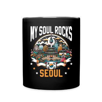 Seoul South Korea Country Travel Vacation Korean - Full Colour Mug - black - Front