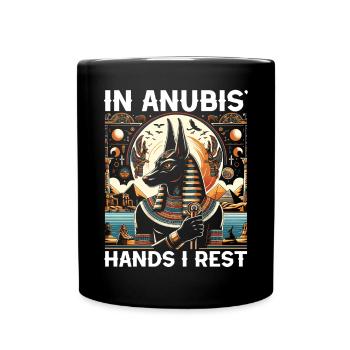 Anubis Egyptian Mythology Pyramid Ancient Egypt - Full Colour Mug - black - Front