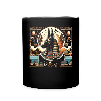 Anubis Mythologie égyptienne Pyramide Égypte ancienne - Mug uni - noir - Devant