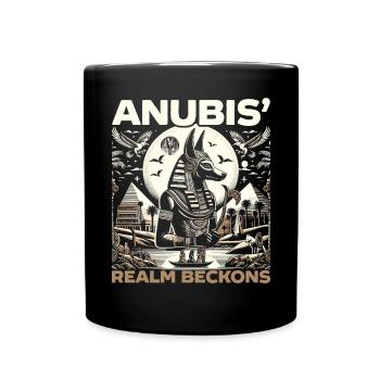 Anubis Egyptian Mythology Pyramid Ancient Egypt - Full Colour Mug - black - Front