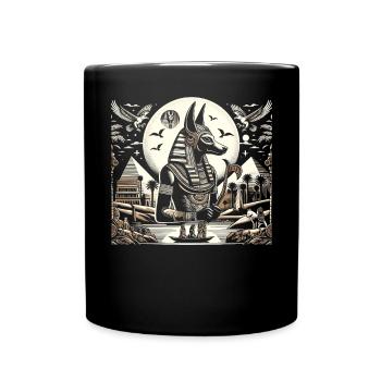 Anubis Mythologie égyptienne Pyramide Égypte ancienne - Mug uni - noir - Devant
