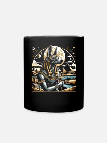Anubis Ägyptische Mythologie Pyramide Altes Ägypten - Tasse einfarbig - Schwarz