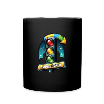 Political dissatisfaction with traffic light politics - Full Colour Mug - black - Front