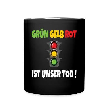 Coalition change in Germany because of the traffic light - Full Colour Mug - black - Front