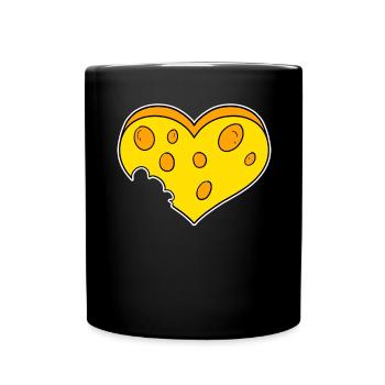 Coeur de fromage - Mug uni - noir - Devant