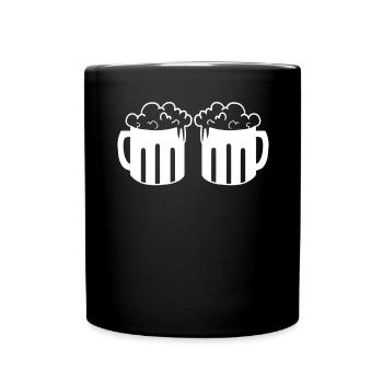 Bier Krüge - Tasse einfarbig - Schwarz - Vorne