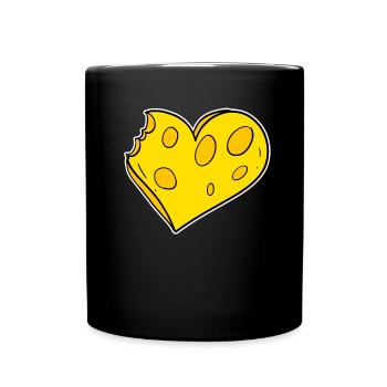 Coeur de fromage - Mug uni - noir - Devant