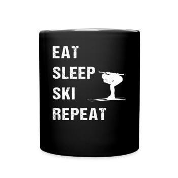 Ski repetition for biathlon fans - Full Colour Mug - black - Front