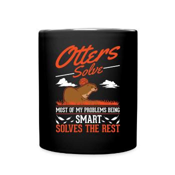 Otter Geschenk Fischotter Seeotter - Tasse einfarbig - Schwarz - Vorne