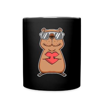 Capybara Cool Capybara Amour du cœur - Mug uni - noir - Devant