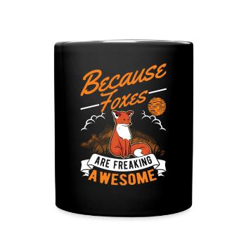 Fuchs Geschenk Rotfuchs - Tasse einfarbig - Schwarz - Vorne