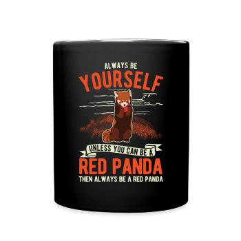 Roter Panda Geschenk Red Panda - Tasse einfarbig - Schwarz - Vorne