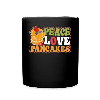 Pancake Lover Kids Girl Peace Love - Tasse einfarbig - Schwarz - Vorne