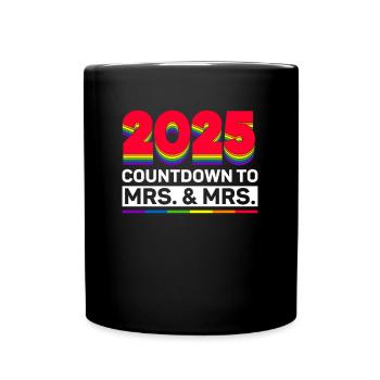 Gay Pride Lesbische Hochzeit 2025 Homo-Ehe - Tasse einfarbig - Schwarz - Vorne