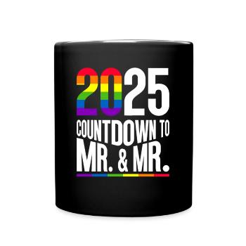 Gay Pride Hochzeit 2025 Homo-Ehe - Tasse einfarbig - Schwarz - Vorne