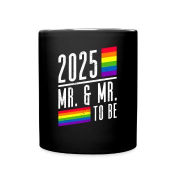 Gay Pride Hochzeit 2025 Homo-Ehe - Tasse einfarbig - Schwarz - Vorne