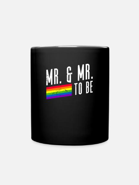 Gay Pride Hochzeit Homo-Ehe - Tasse einfarbig - Schwarz