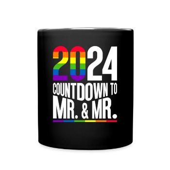 Gay Pride Wedding 2024 Gay Marriage - Full Colour Mug - black - Front
