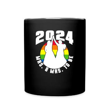 Gay Pride Lesbian Wedding 2024 Gay Marriage - Full Colour Mug - black - Front