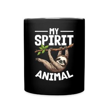 Funny Lazy Sloth My Spirit Animal - Tasse einfarbig - Schwarz - Vorne