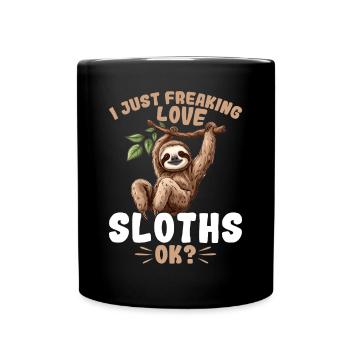 Drôle de paresseux J’adore les paresseux, OK ? - Mug uni - noir - Devant